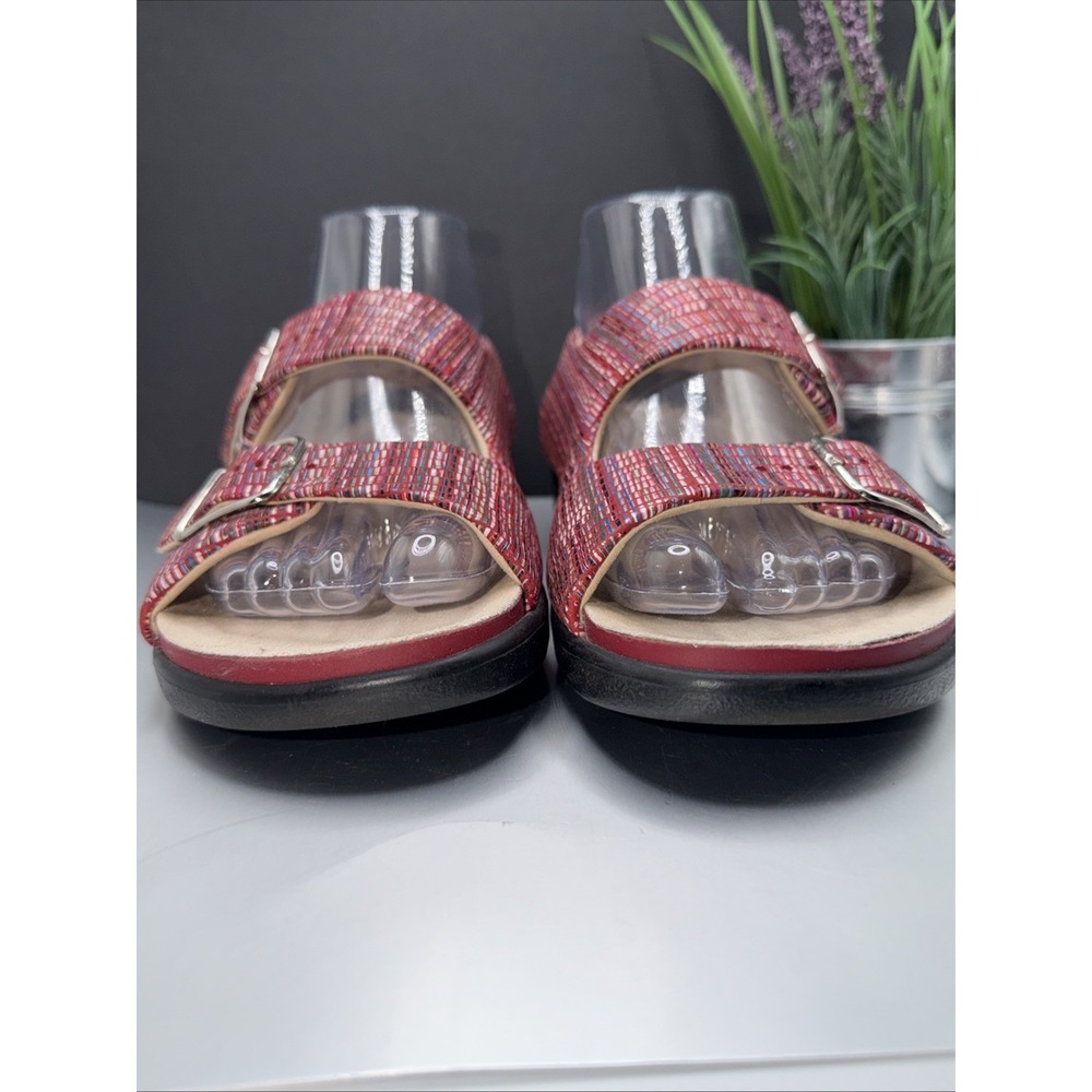 SAS Relaxed Rainbow Sandals Womens 7 Red Leather Open Toe Casual Slingback Strap - Picture 5 of 16